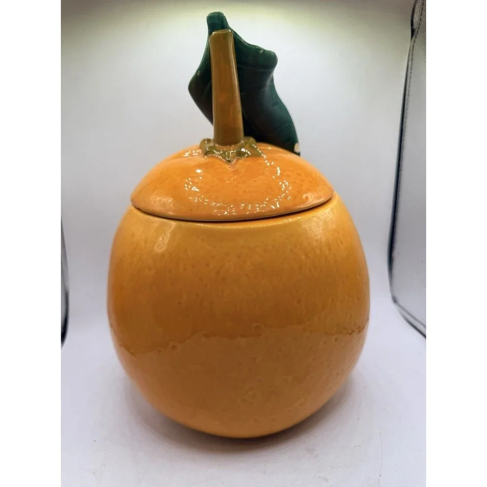 Vintage 1960's California Originals Pottery Orange Fruit Cookie Jar Made In USA